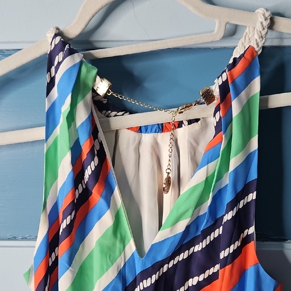 Lilly Pulitzer Kennett Overboard Striped Halter Silk Dress M - Picture 10 of 15